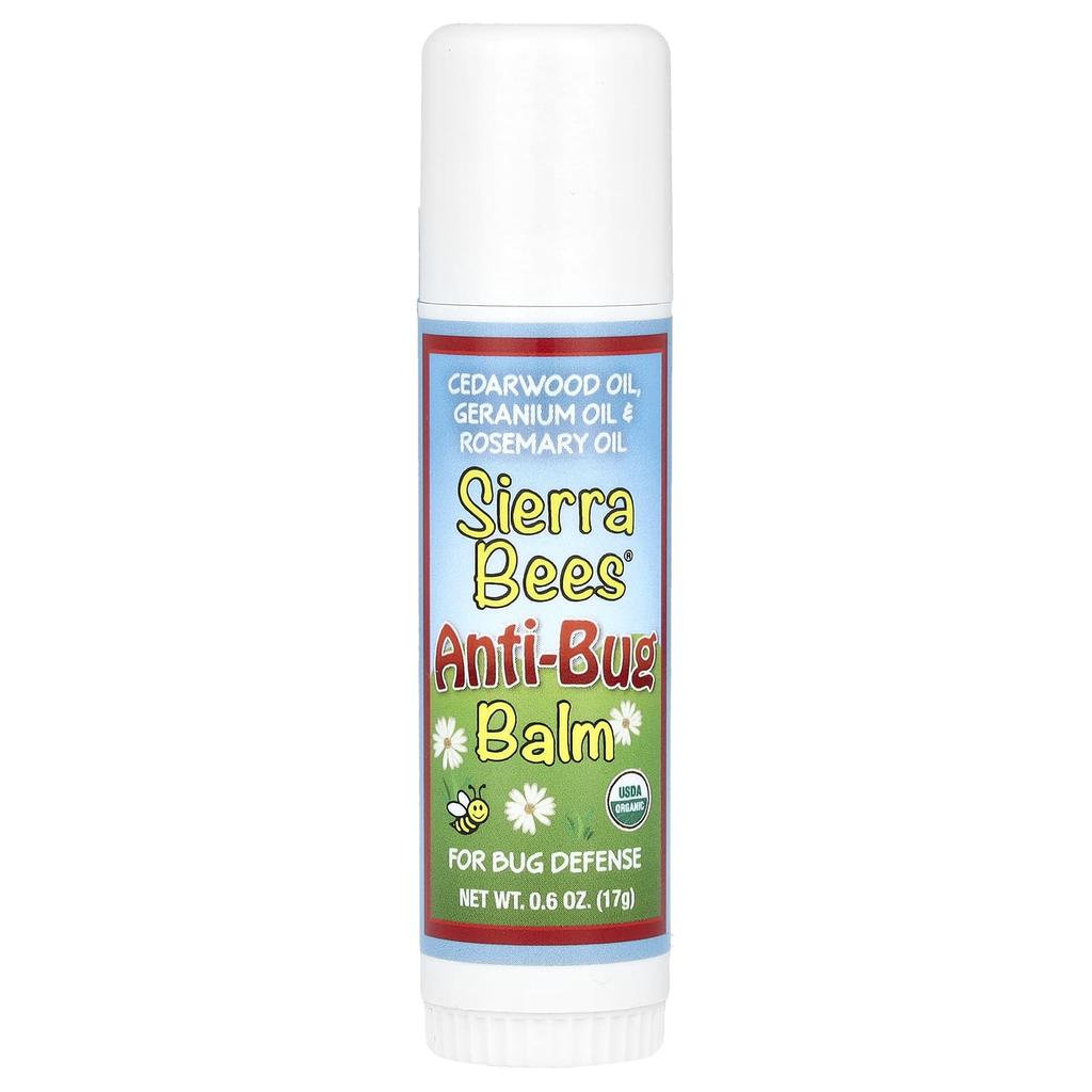 Sierra Bees Anti-Bug Balm Stick, Cedar, Geranium, and Rosemary Oil, 0.6 Oz (17 G)
