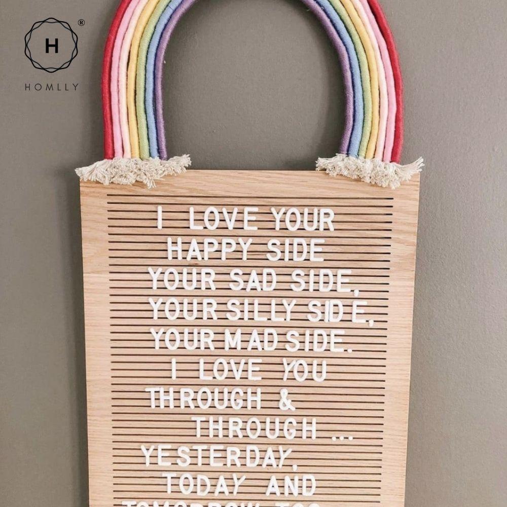 Homlly Full Oak Wood Letter Message Board