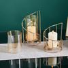 Golden/Black Metal Glass Candle Holder Non-slip Ornaments Nordic Candle Candlestick Flat Bottom Multi-Purpose