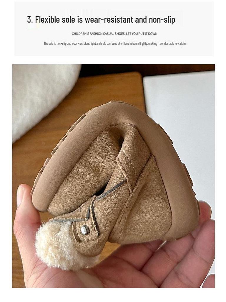 Warm Cotton Camel Snow Boots for Babies and Girls - Winter 2025 Edition with Extra Velvet Lining