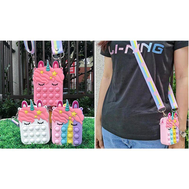 Красочный радужный единорог поппер сенсорный канцелярский органайзер с фиджет-игрушкой