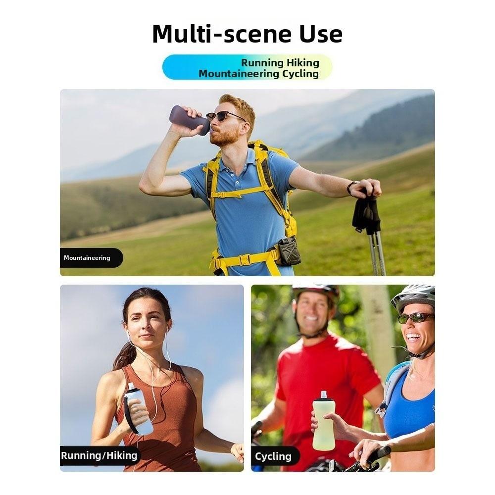 350ml Capacity Foldable Water Bottle Food Grade Silicone Travel Foldable Cup Mountain Biking