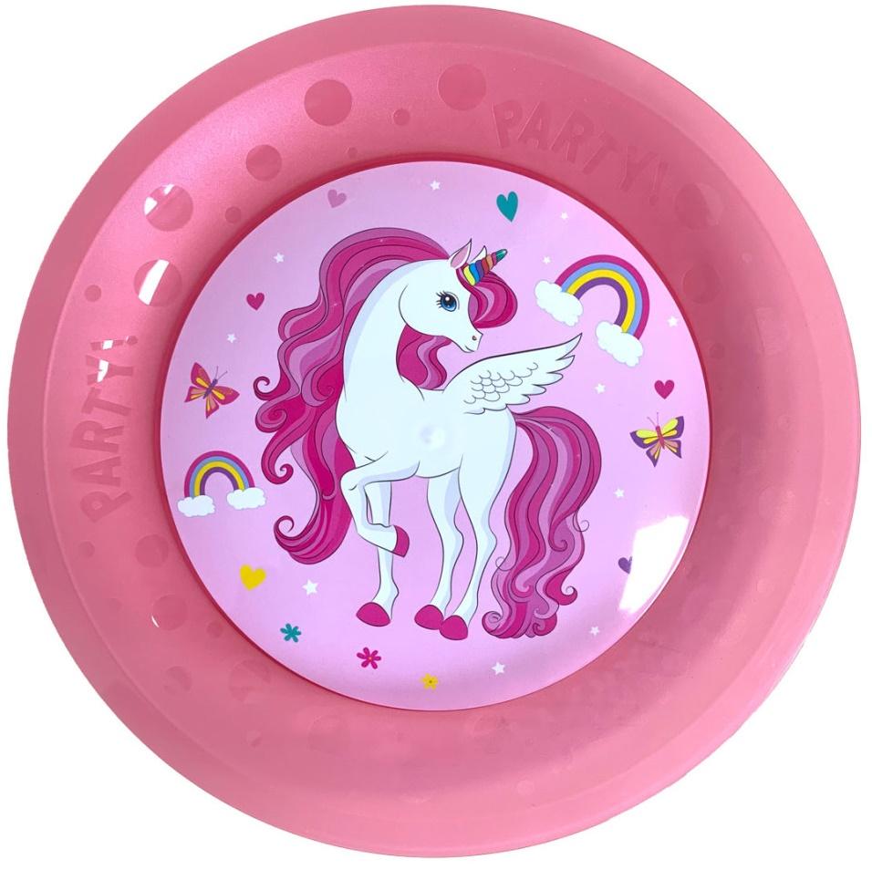 Reusable Plastic Plate Unicorn 21cm