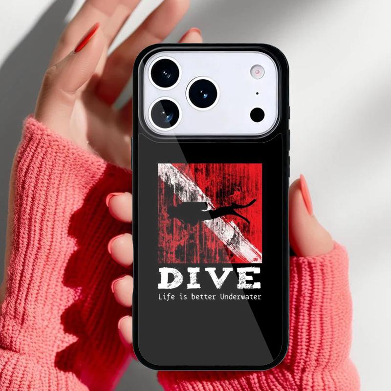Scuba Diver Underwater Diving soft Phone Case for iPhone 17 Air 16e 15 14 13 Pro Max Back Cover for 12 11 Pro Coque
