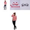 Where's Wally Halloween Costume Fun And Smart Uk Anime Cos Dress-up Outfit
