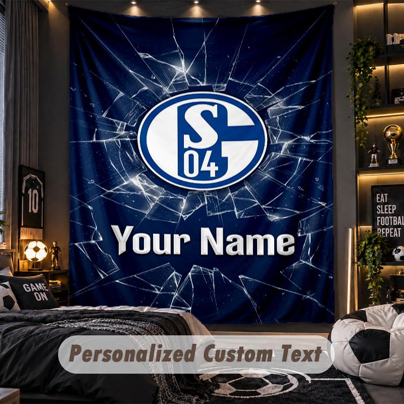 TapestrySchalke 04 FC Custom Name Text Personalized Wall Hanging Tapestry Home Wall Decor