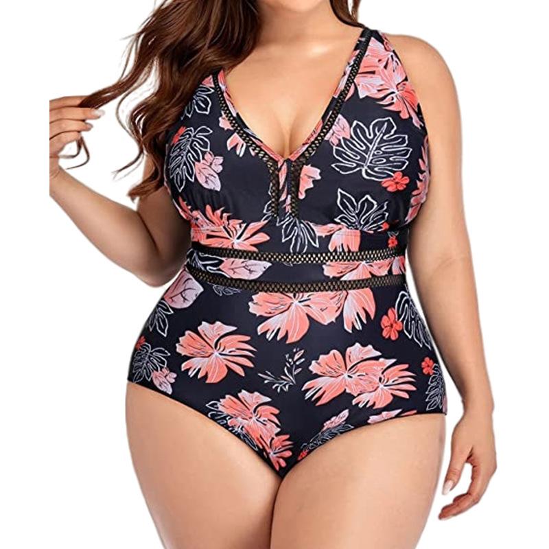 Swimsuit One Piece Large Size Swimwear Women Beachwear Printed Summer Bathing Suit Female 5XL