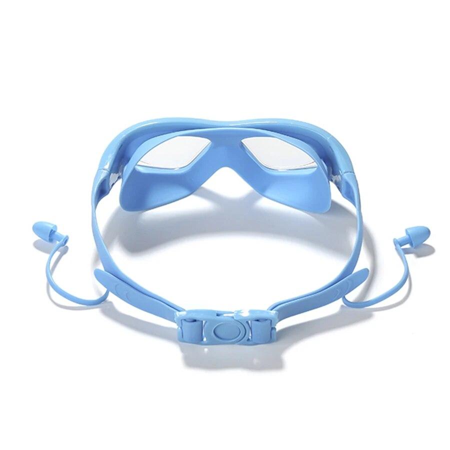 Children's Fashion Swimming Glasses Earplugs Waterproof Anti-fog Big Frame Diving Silicone HD Swimming Glasses