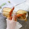 Безрамные женские модные солнцезащитные очки с бриллиантовой инкрустацией, защищающие от ультрафиолета, для женщин без макияжа, маленькие солнцезащитные очки для лица