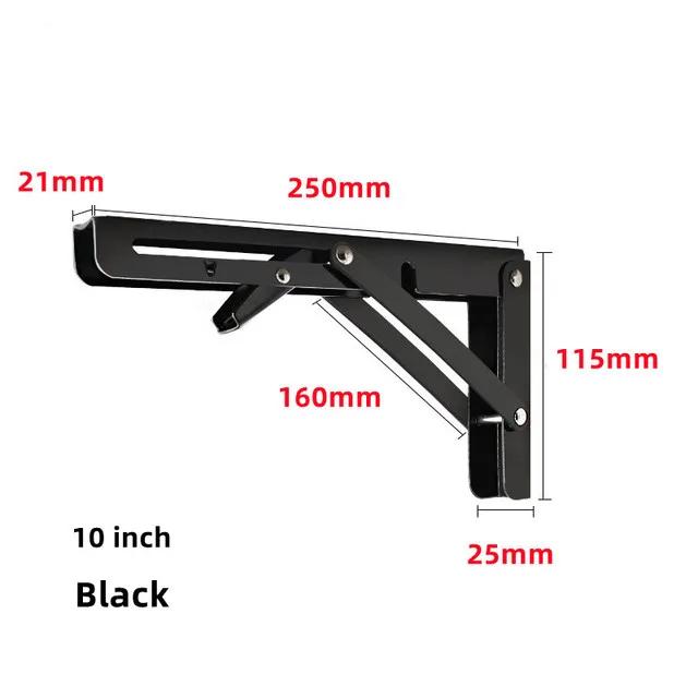 2pcs Bracket Shelves Storage Rack Steel Bracket Triangular Folding Wall Hanging Support Foldable Shelf Angle Mounting Bracket
