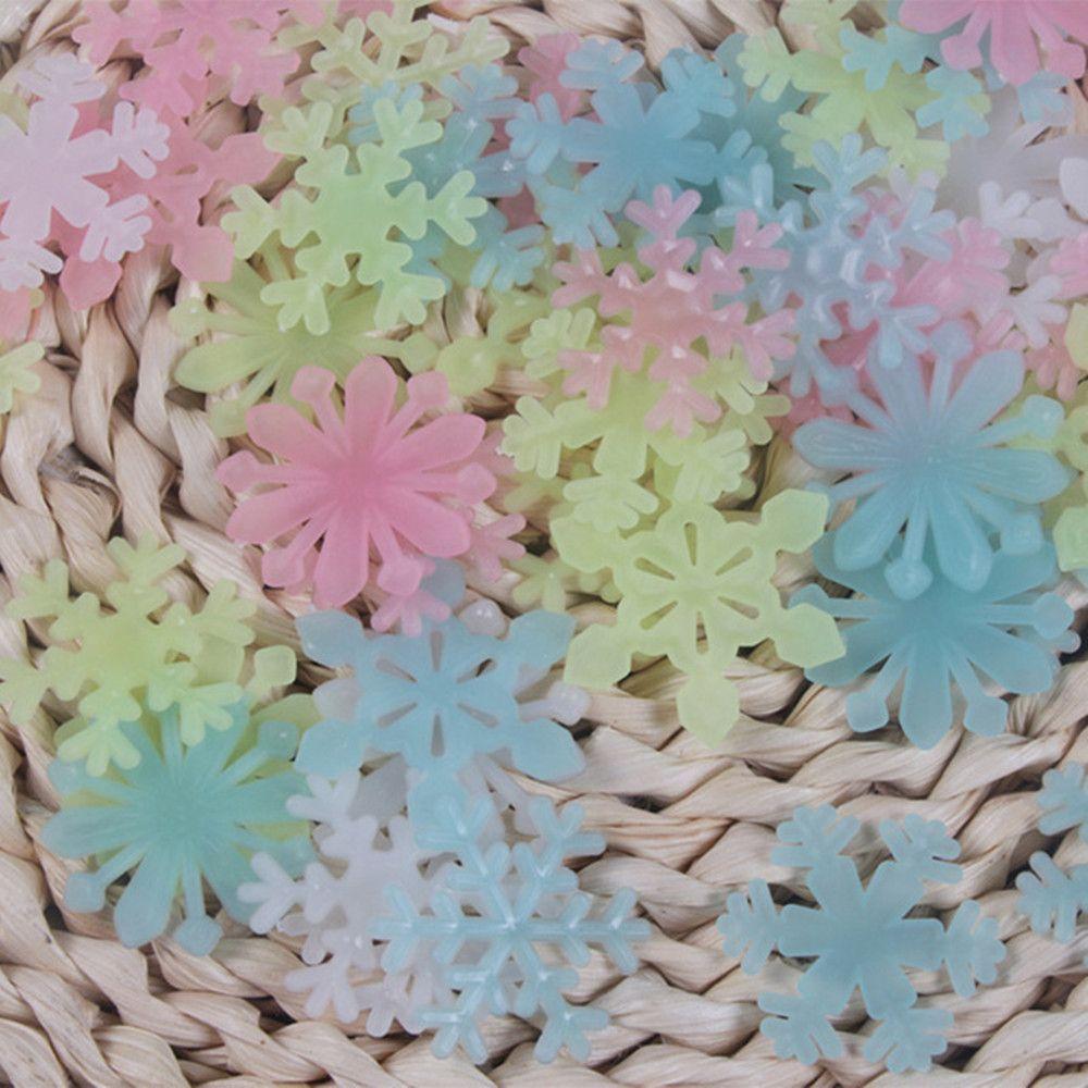 Bedroom Dormitory Decoration Christmas Stickers Wall Stickers Fluorescent 3D Luminous Snowflake