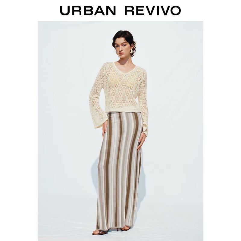 Женский ажурный трикотажный топ UR Осень 2025 свободного кроя