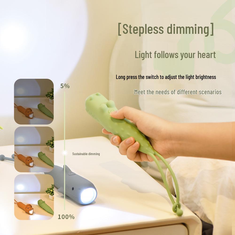 2025 Cute Animal Silicone Flashlight: Rechargeable, Strong Light, Portable, Long Battery Life for Kids