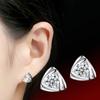 925 Sterling Silver Zircon Triangle Stud Earrings For Women Kids Prevent Allergy Pendientes Pendientes A019