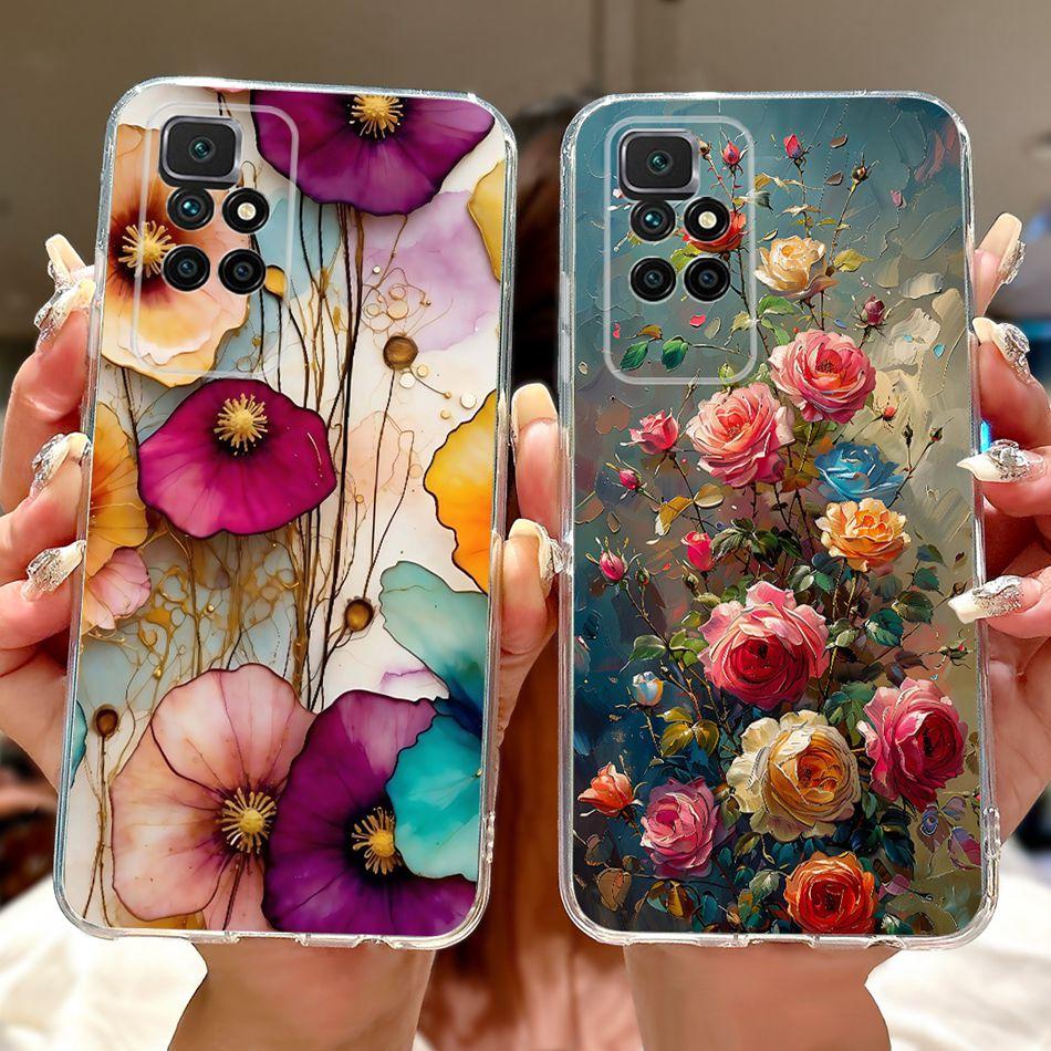 For Xiaomi Redmi 10 2022 Elegant Floral Butterfly Phone Case For Redmi10 Prime 2022 Soft Silicone TPU Cases