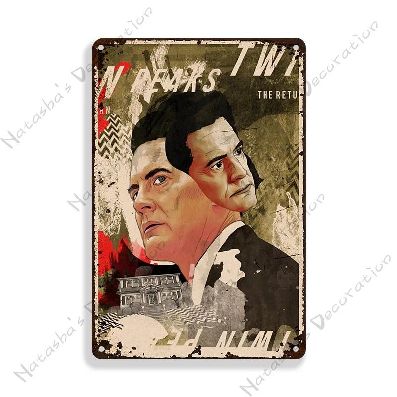 Twin Peaks Classic TV Metal Tin Sign Rusty Metal Signs Poster Home Bar Vintage Metal Poster Industrial Decor Decorative Plate