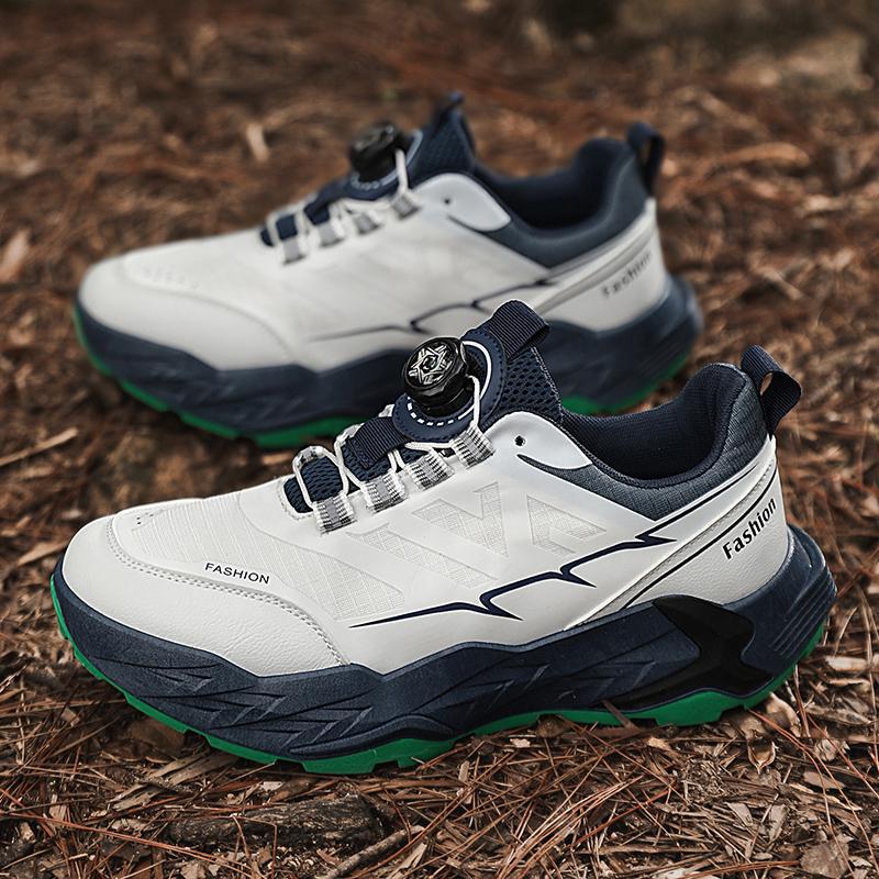 Мужские дышащие черные дорожные туфли на пуговицах, платформа, нескользящие и износостойкие походные туфли, модные студенческие кроссовки для бега