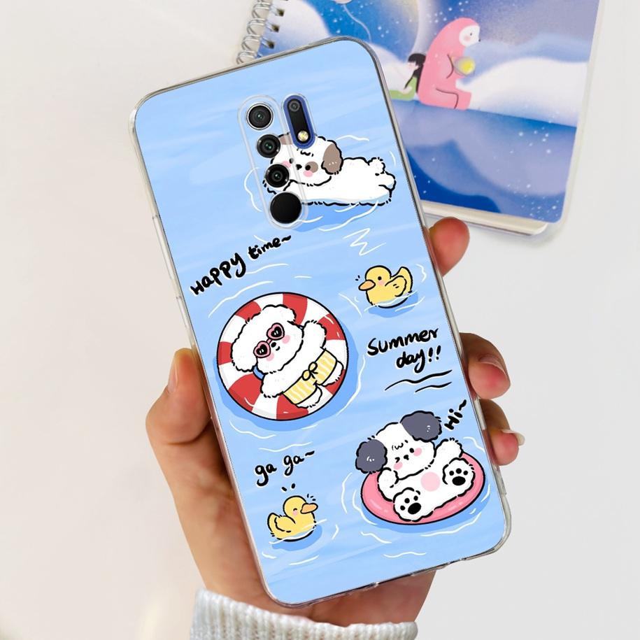 For Xiaomi Redmi 9 Case 6.53" Cover For Redmi 9 Flower Butterfly Transparent Silicone Soft Phone Covers For Redmi 9 Prime Bumper