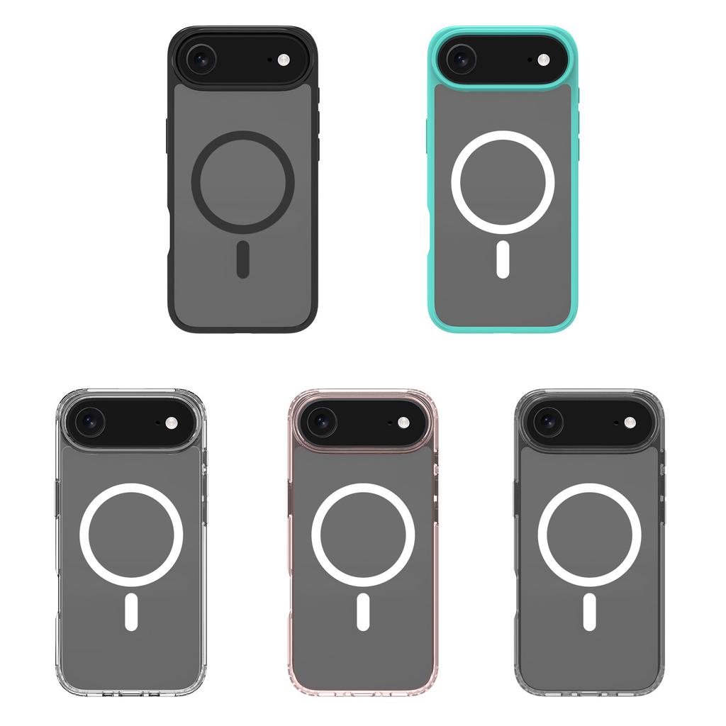 Для iPhone Air Чехол Совместим с MagSafe PC+TPU Прозрачный Чехол для Телефона с Защитным Стеклом