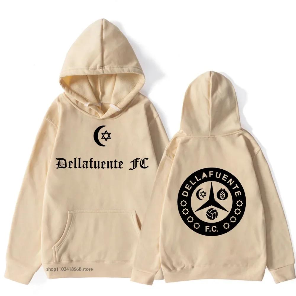Dellafuente Hoodies Rap Print Толстовка с капюшоном Мужская одежда Зимняя готическая мужская с длинным рукавом Sudadera Женская