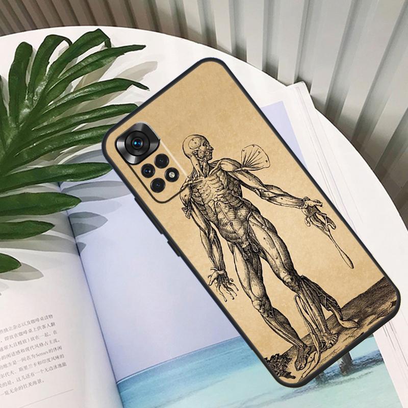 Чехол Funda с анатомией человека для Xiaomi Redmi Note 11 10 12 13 14 15 Pro Plus Чехол для Redmi 15C 10C 13C 12C 14C 15