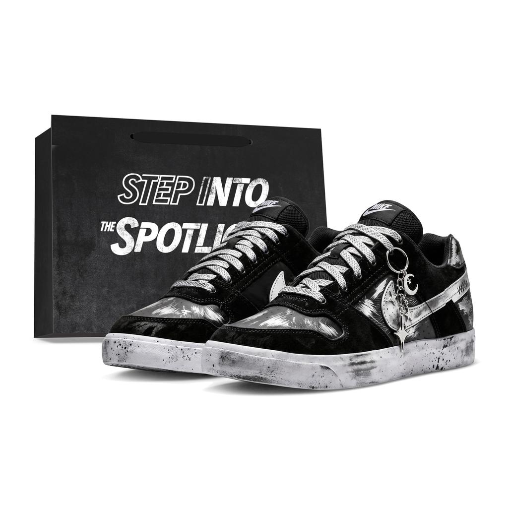 Nike SB Delta Force VULC Moonlit Night Black Crow Abrasion Resistant Breathable Skateboard Shoes Unisex Crow Black 942237-010(Team1213-)