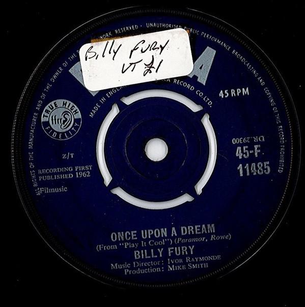 7-дюймовая пластинка BILLY FURY Once Upon A Dream 45F11485 Decca 1962 UK Rock Б/у