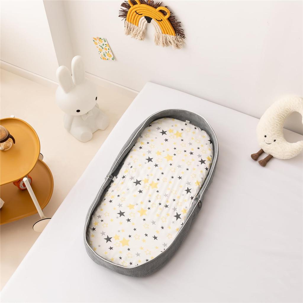 Lukaedy Portable Crib for Compact Folding Baby Gift Bed-in-Bed Newborns, Foldable, Co-sleeping Crib, Portable, Breathable, Washable, Bed,
