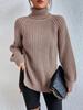 autumn and winter medium and long knitted sweater with shoulder sleeves and high lapel neck split ends. European and American sweaters and tops fo