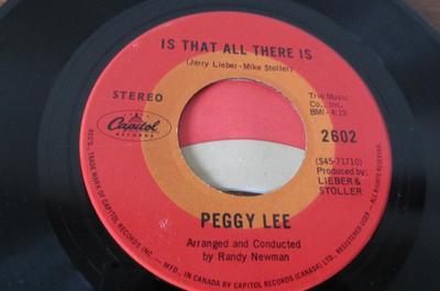 7-дюймовая пластинка ПЕГГИ ЛИ - Это все, что есть 2602 Capitol Records 1969 Канада Поп Б/У