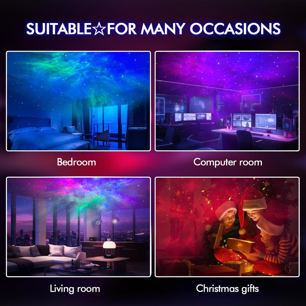 Звездный проектор Galaxy Night Light, эстетика украшения детской комнаты, регулируемый угол наклона головки лампы, украшение потолка для домашней вечеринки для детей и взрослых