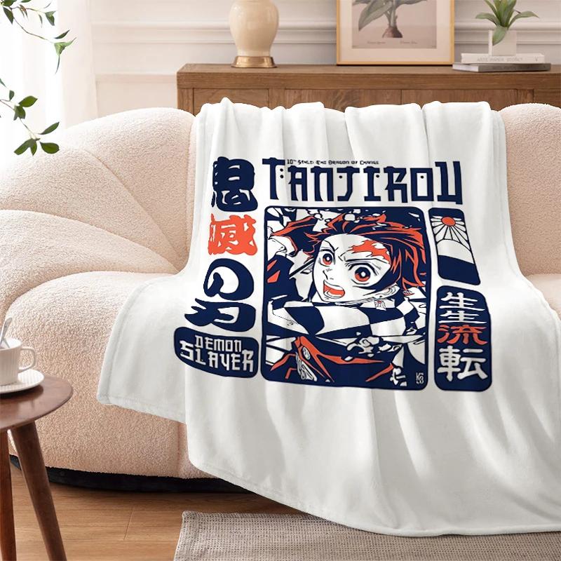 Пледы для дивана на зиму Аниме D-Demons Slayer Теплый на колени Кровать Флис Кемпинг Пушистые Мягкие Пледы Микрофибра Постельное белье Кинг-сайз