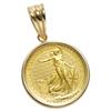 24K Pure Gold Coin Pendant Britannia Simple 18K Engraved [SPERANZA] Top, 1/10oz, Frame,