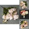 11 Head Polish Rose Buds Silk Flowers For Diy Wedding Decor Home Styling