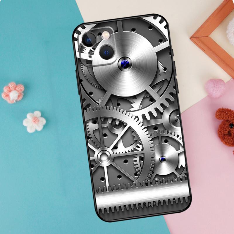Mechanical Engines Phone Case For iPhone 16 15 14 12 11 13 Pro Max Plus Mini XR 16e Funda Silicone Back Cover