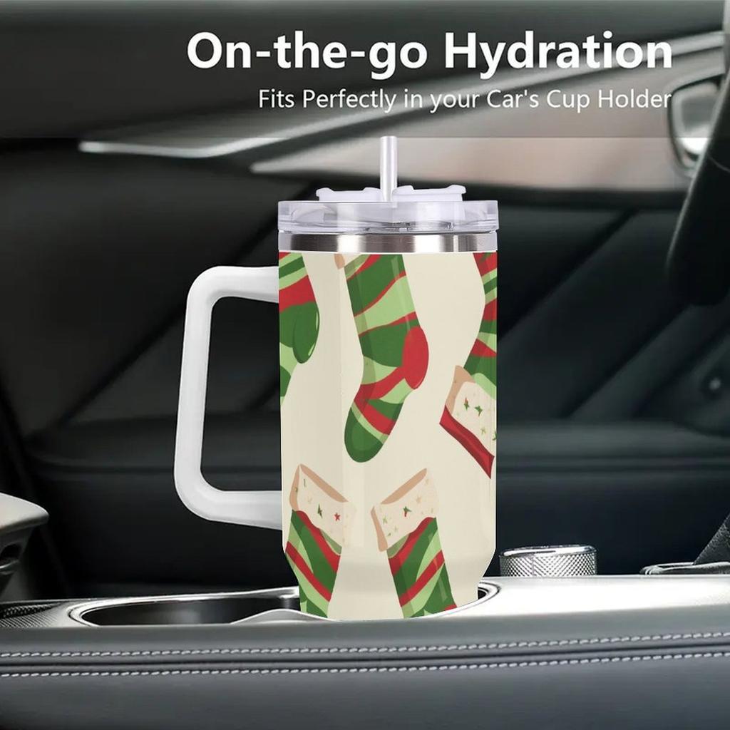 Drop Shipping Blank 40oz Handled Tumbler  Stainless Steel Vacuum Mug for Coffee Tea Outdoor Adventure Gift