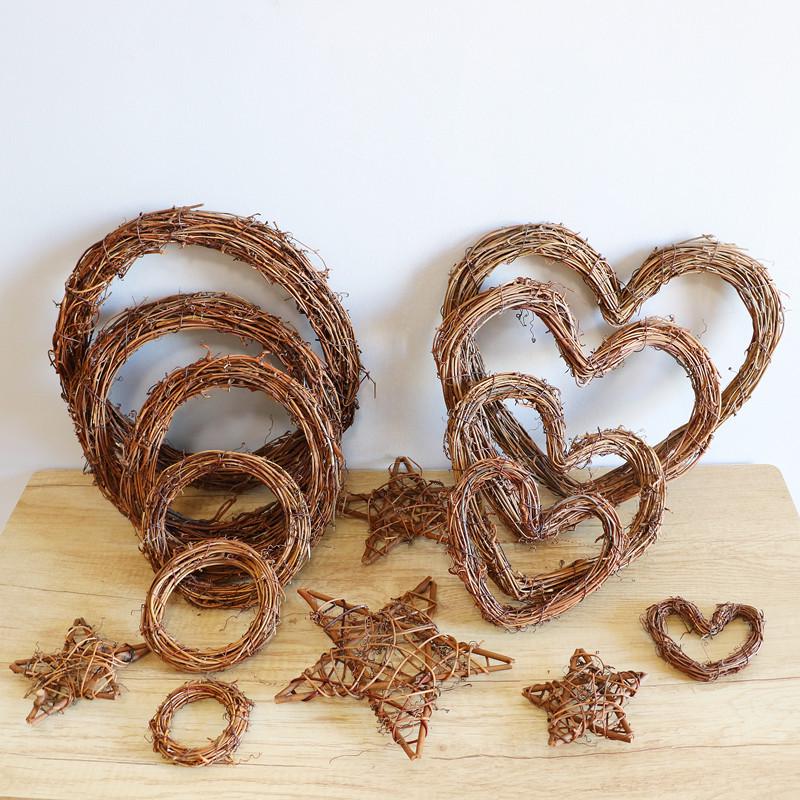 DIY Rattan Hoop Floral Wreath - Handmade Door Décor with Dried Flowers for American Country Christmas