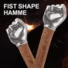 Stainless Steel Fist Shape Hammer Wood Handle for Creative Home Outdoor Camping Nail Hammer Decorative Ornament Gift