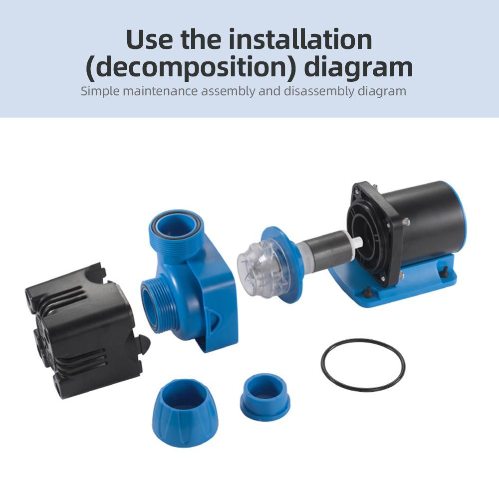 Погружной водяной насос производительностью 8000 л/ч — водяной насос с регулируемой частотой, технология синусоидальной волны, сверхтихий постоянный ток