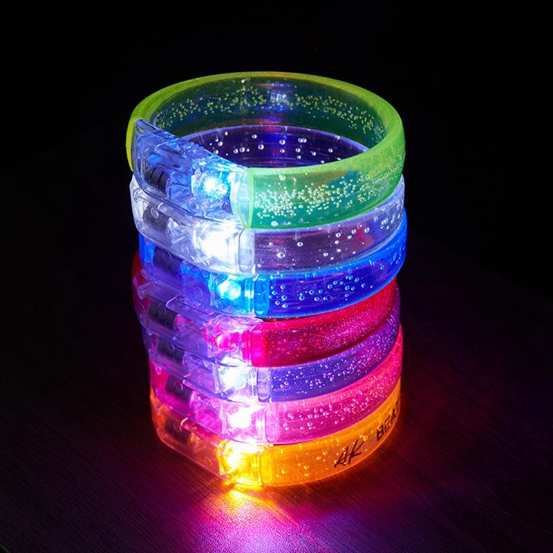 5Pcs Luminous Bracelet Led Light Up Wristband Concert Support Bracelet Multi Color Luminescence Glow In The Dark Party Supplies