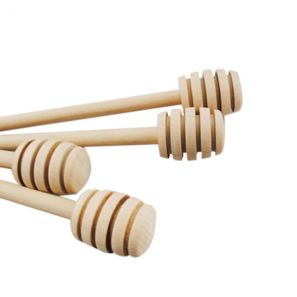 24 Pack Mini Wooden Honey Dipper Sticks Honey Dippers with Individually Wrapped Server for Honey Dispense Drizzle Honey and Wedding Party Favors
