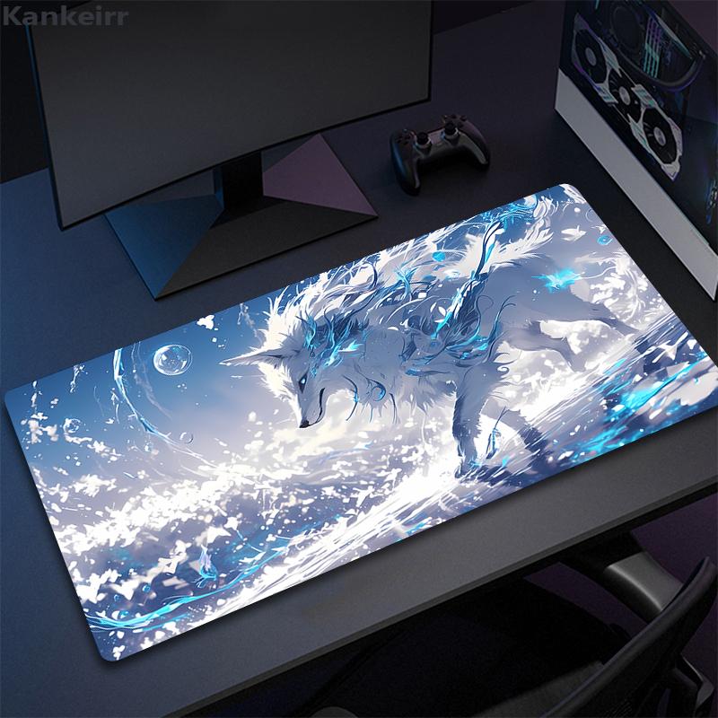 Mouse Pad Fox Mask PC Large Gamer Mousepad Keyboard Mat Natural Rubber Mouse Mats xmm Waterproof Desk Pad Design Desk Rug