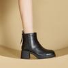 Осенние бархатные кожаные ботинки Мартин женские с задней молнией, маленькие короткие ботинки женские на толстой подошве, повседневные тонкие ботинки женские