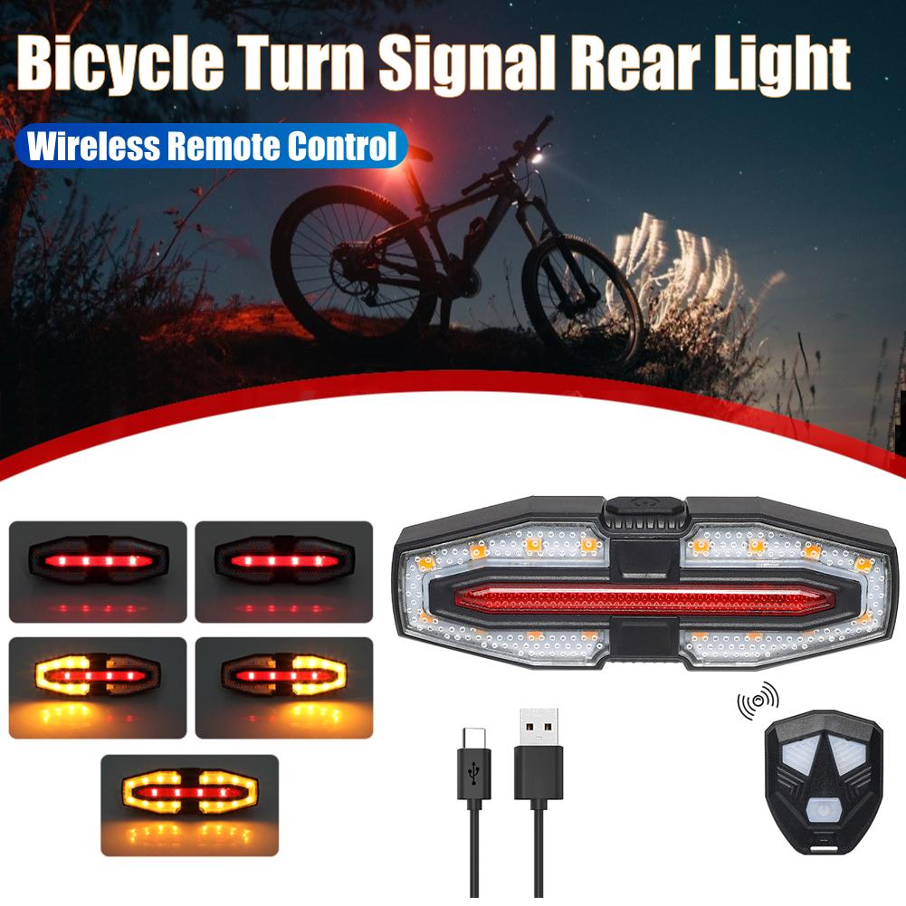 Перезаряжаемые Предупреждающие Велосипедные Фонари с Поворотниками Велосипедный Задний Фонарь Беспроводной Пульт Дистанционного Управления Велосипедный Задний Фонарь для Ночной Езды