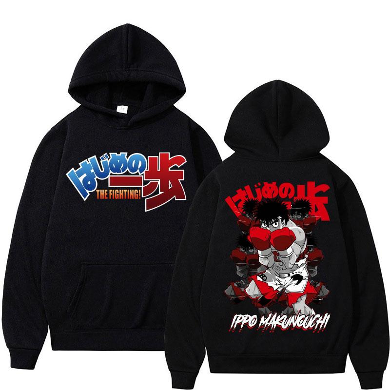 Anime Hajime No Ippo Kamogawa Boxing Gym Hoodie Makunouchi Takamura KGB Sportwear Oversized Fleece Casual Streetwear
