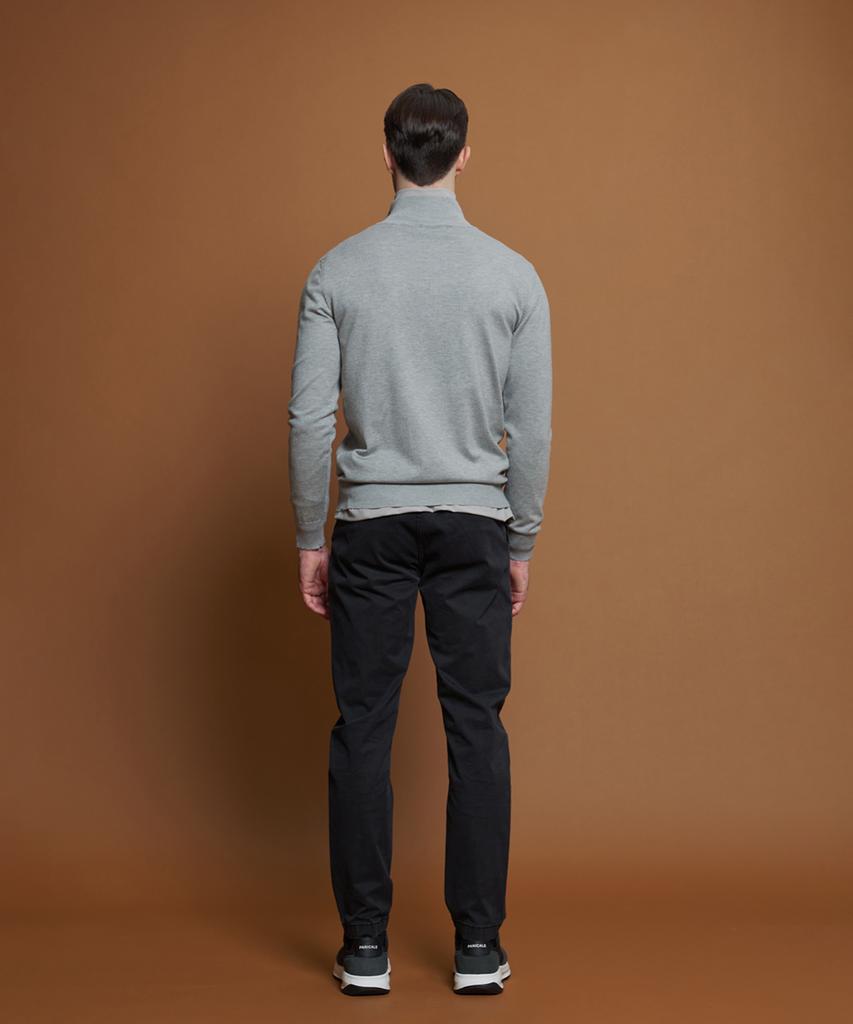 PANICALE Light Gray Soft Half-Zip Knit (Type B)