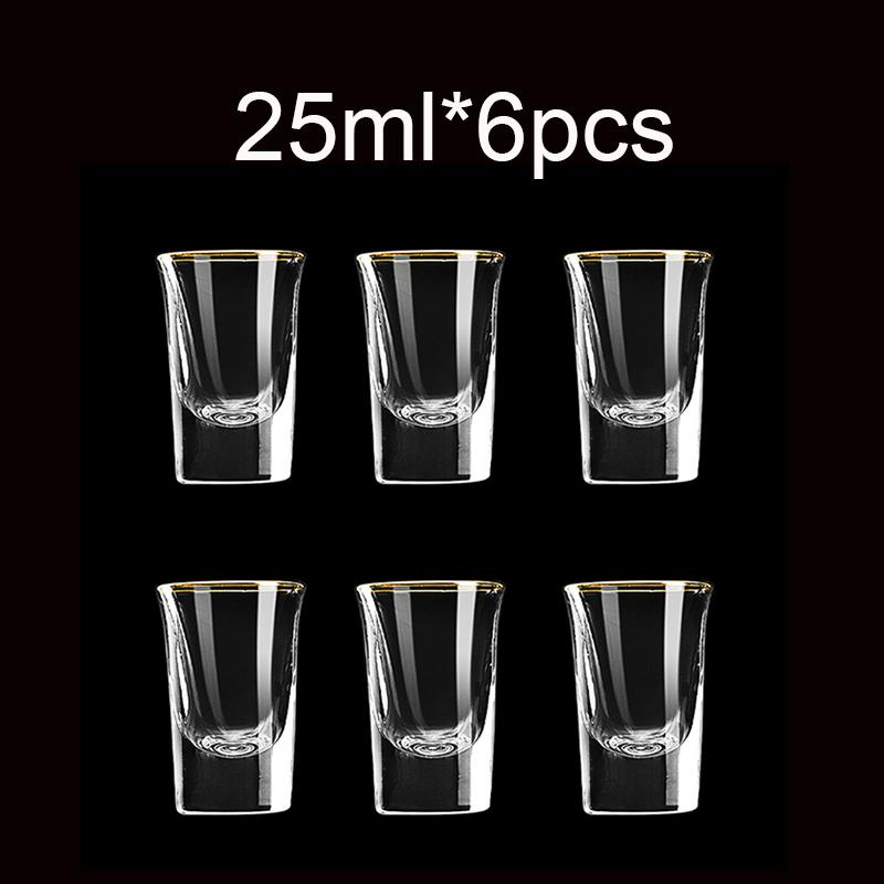 25 мл Чашки для спиртных напитков цвета золотой фольги Бытовая креативная винная чашка Позолоченная чашка Диспенсер для вина 6 шт. Набор рюмок Оптовая продажа чашек