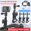 5-1pcs Motorcycle Holder Bike Camera Monopod Mount 360 Rotating Handlebar Clamp Mount for Insta 360 X2 X3 X4 Go Pro 12 11 10