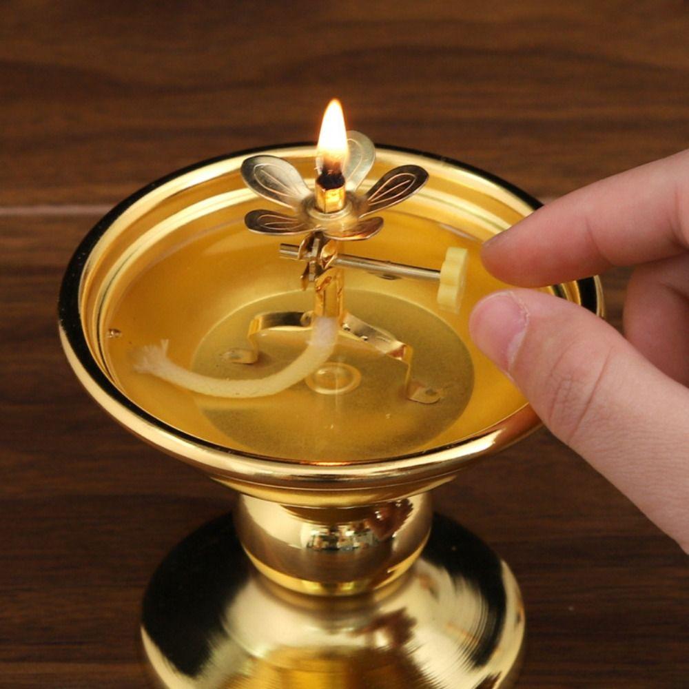 Exquisite Zinc Zinc Alloy Oil Lamp Anti-slip Oil Dish Ornaments Vintage Butter Lamp Holder  Household