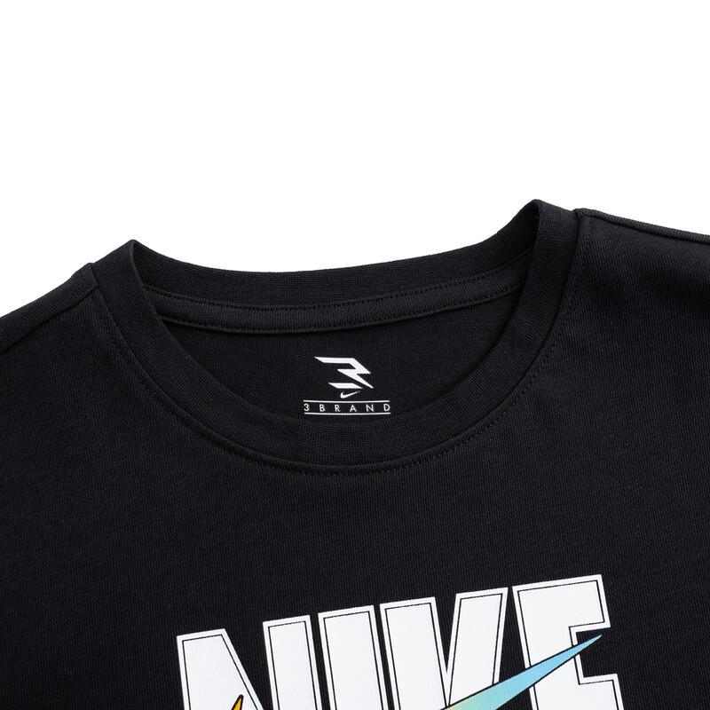 NIKE Kids' Summer 100% Cotton Short-Sleeve Logo T-Shirt